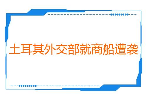 土耳其外交部就商船遭袭事件召见乌克兰大使