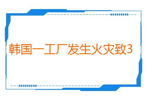 韩国一工厂发生火灾致3死4伤